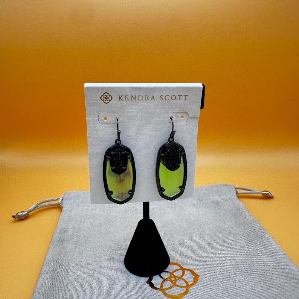 Emmy dichroic glass and black drusy Earrings